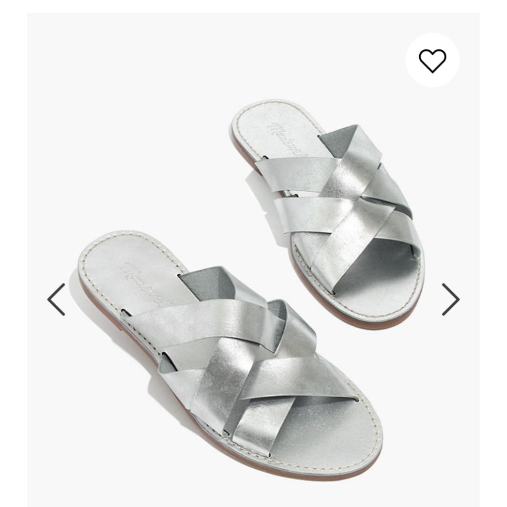 NWT Madewell Woven Slide Sandal in Metallic